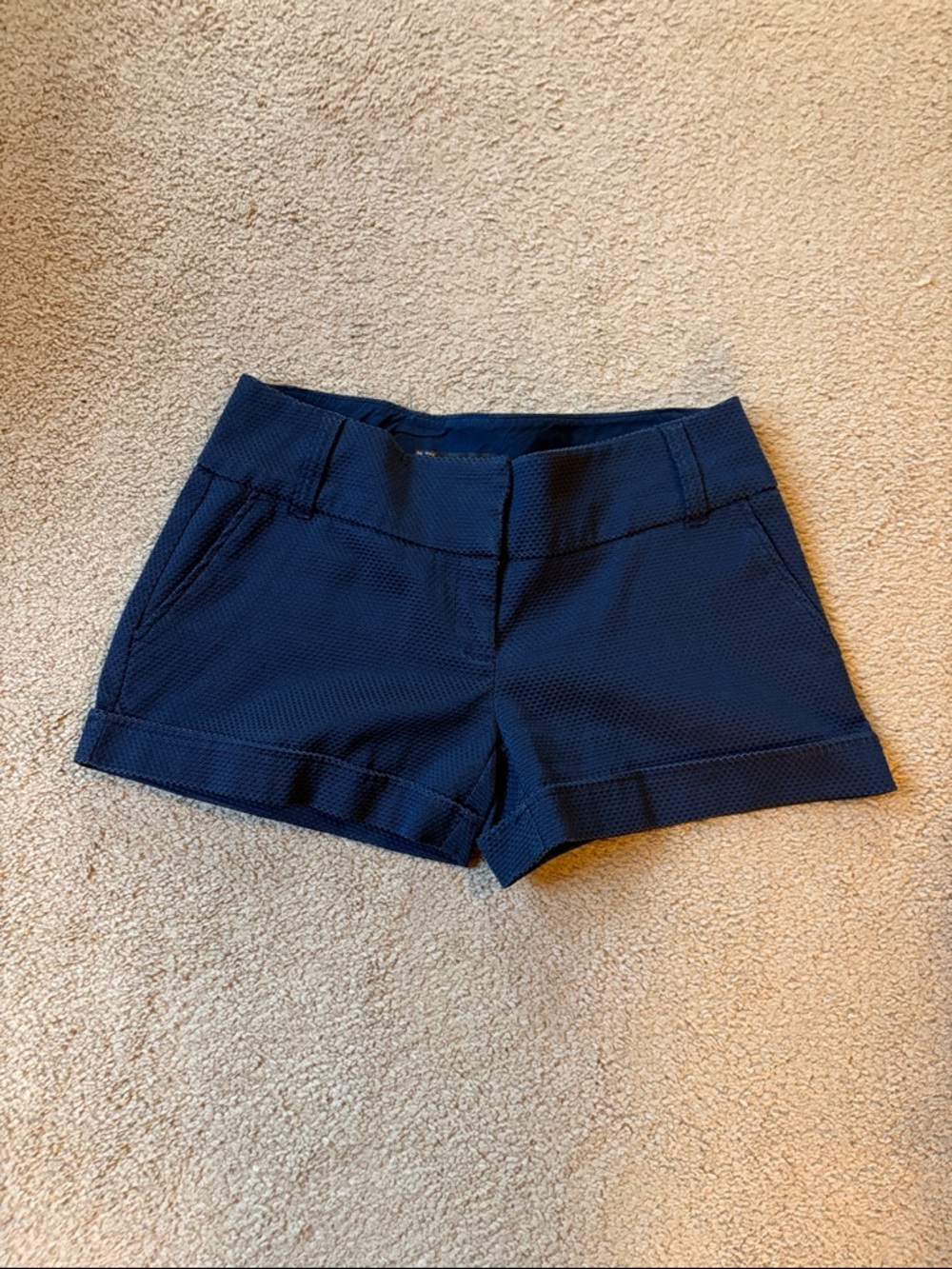 Maurices Navy High-Waist Tailored Shorts